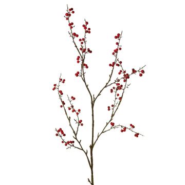 Artificial false berry branch SYLTAN with berries, red, 4ft/120cm
