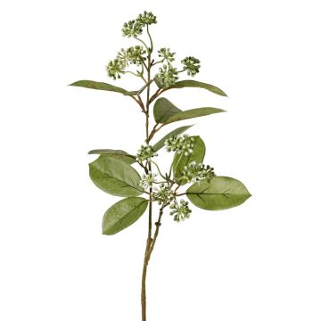 Artificial dogwood branch PANGO with buds, green-white, 70cm, Ø7cm