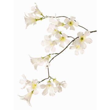 Artificial jasmine trumpet branch AURINA, white, 35"/90cm