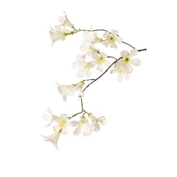 Artificial jasmine trumpet branch AURINA, white, 35"/90cm