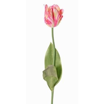 Artificial flower parrot tulip UAKARI, pink-cream-green, 26"/65cm, Ø2.4"/6cm Artificial flower parrot tulip UAKARI, pink-cream-green, 26"/65cm, Ø2.4"/6cm