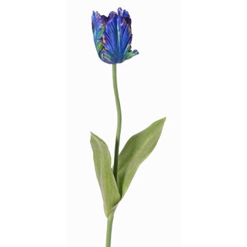 Artificial flower Parrot tulip UAKARI, blue-green, 26"/65cm, Ø2.4"/6cm