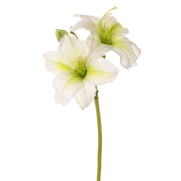 Artificial daylily NEULIDA with blooms, white-green, 26"/65cm, Ø4.3"/11cm