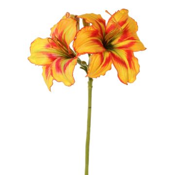 Artificial daylily NEULIDA with blooms, orange-red, 26"/65cm, Ø4.3"/11cm
