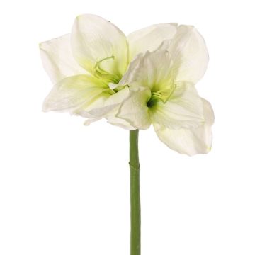 Artificial Amaryllis NARWELA, white-green, 70cm, Ø10–13cm