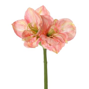 Artificial amaryllis NARWELA, pink-rose-green, 70cm, Ø10–13cm