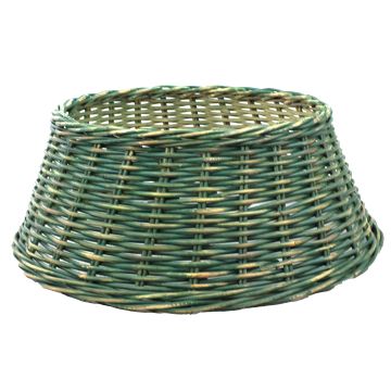 Christmas tree skirt MACARIO made of rattan, green, 10"/26cm, Ø26"/65cm