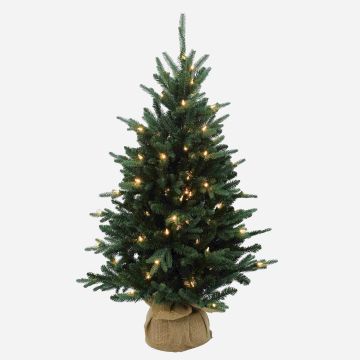 Artificial Christmas tree HANKO, LEDs, jute sack, 35"/90cm, Ø24"/60cm Artificial Christmas tree HANKO, LEDs, jute sack, 35"/90cm, Ø24"/60cm