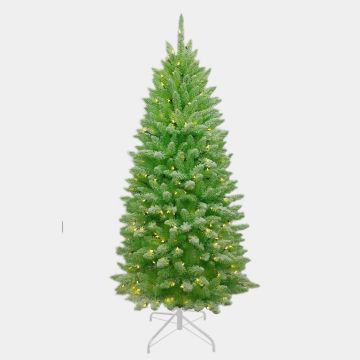 FALUN SPEED artificial fir tree, snow-effect, LEDs, green, 210 cm, Ø100 cm