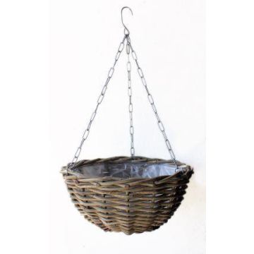 Hanging plant basket RAZA made of rattan, brown, 4.7"/12/20"/50cm, Ø16"/40cm Hanging plant basket RAZA made of rattan, brown, 4.7"/12/20"/50cm, Ø16"/40cm