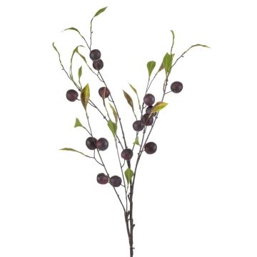 Artificial Plum branch JOSIANA with fruits, dark violet, 3ft/105cm