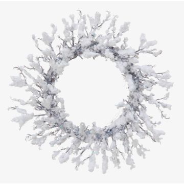 Artificial willow wreath EZIO, snow-covered, white, Ø12"/30cm Artificial willow wreath EZIO, snow-covered, white, Ø12"/30cm