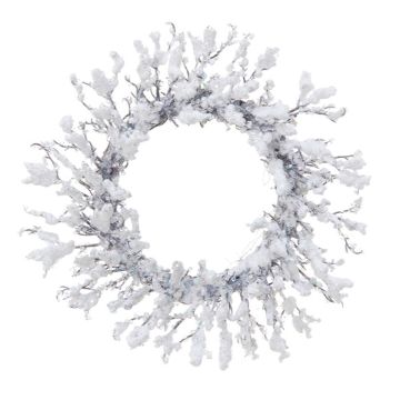 Artificial willow wreath EZIO, snow-covered, white, Ø 12"/30cm Artificial willow wreath EZIO, snow-covered, white, Ø 12"/30cm