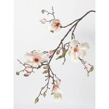 Artificial magnolia spray LORA, white-pink, 4ft/110cm, Ø4"-4.7"/10-12cm
