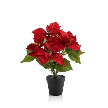 GRULEN artificial poinsettia in decorative pot, red, 40cm