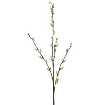 Artificial Pussy willow branch NIELSON with blossoms, cream, 80cm