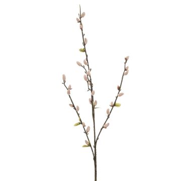 Artificial Pussy willow branch NIELSON with blossoms, soft pink, 80cm