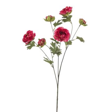 Artificial branch Ranunculus DAVELLA, fuchsia, 31"/80cm