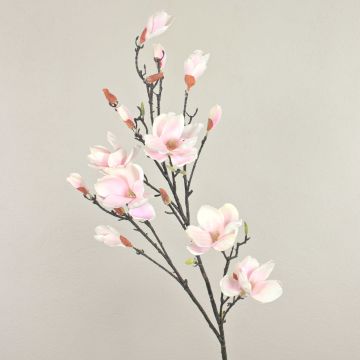 Artificial magnolia spray YONA, white-light pink, 4ft/130cm