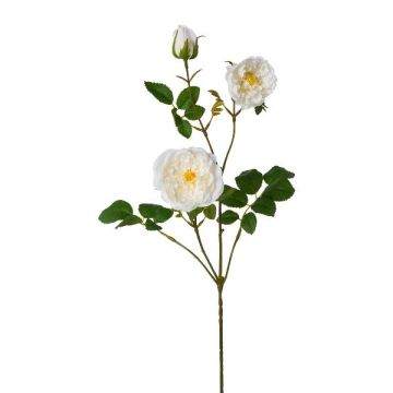 Artificial flower branch Peony KROVEL, cream, 30"/75cm