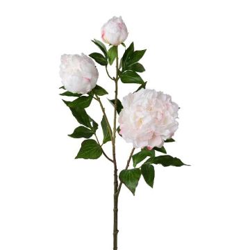 Artificial flower branch Peony CRUNT, white, 33"/85cm Artificial flower branch Peony CRUNT, white, 33"/85cm