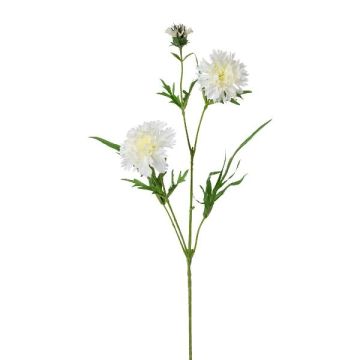 Artificial cornflower branch BLURKE, white, 28"/70cm Artificial cornflower branch BLURKE, white, 28"/70cm