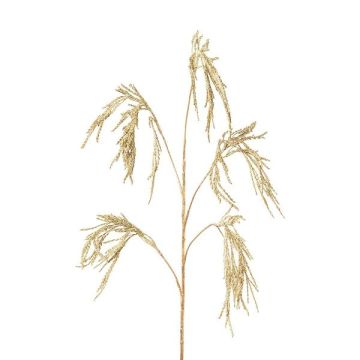 Artificial rice branch TROMLE with ears, hanging, cream-gold, 4ft/120cm