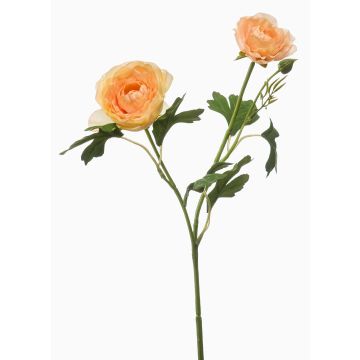 Decorative ranunculus flower branch FLORANCE, peach, 45cm