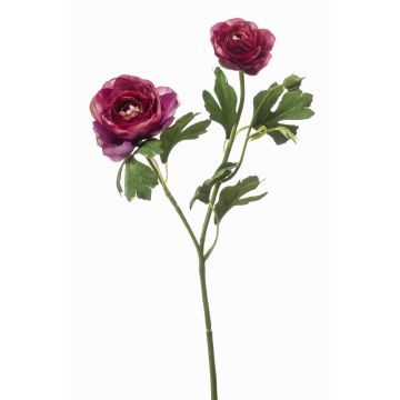 Decorative branch Ranunculus FLORANCE, dark violet, 18"/45cm