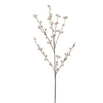 Decorative willow catkin branch NOKLEV with flowers, pink, 85cm
