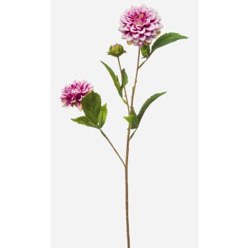 Artificial dahlia branch CEVAST, lilac-cream, 70cm, Ø7–8cm