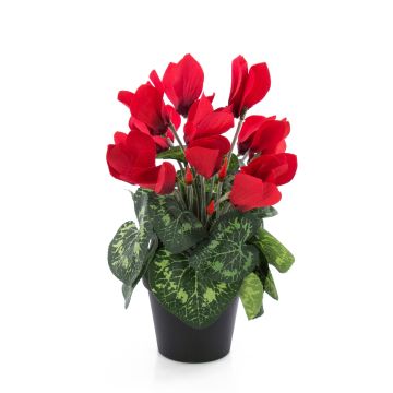 Fake cyclamen HEIDI in a decorative pot, red, 10"/25cm, Ø2"-3.1"/5-8cm Fake cyclamen HEIDI in a decorative pot, red, 10"/25cm, Ø2"-3.1"/5-8cm