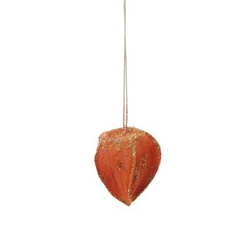 Artificial fruit Physalis AKIMA with glitter, orange, 2.4"/6cm Artificial fruit Physalis AKIMA with glitter, orange, 2.4"/6cm