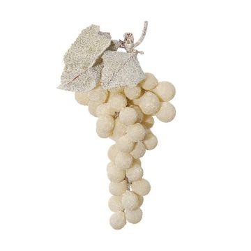 Artificial fruit Grapes ALBAKO, frosted, cream, 7.1"/18cm