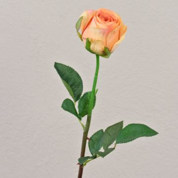 Artificial rose SAPINA, yellow-orange, 24"/60cm, Ø2.4"/6cm