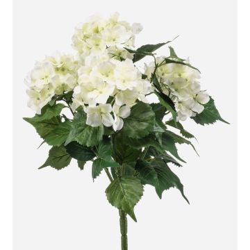 Artificial hydrangea DORJA on a stem, white and green, 40cm