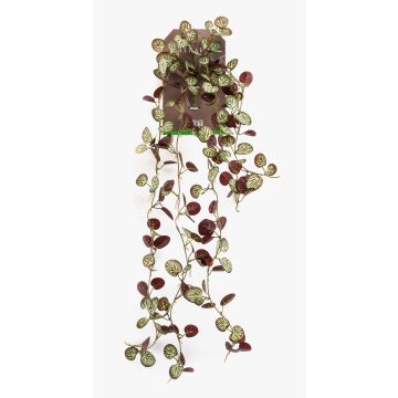 Artificial hanging plant Saxifrage SAELFES on a stem, green-burgundy, 33"/85cm Artificial hanging plant Saxifrage SAELFES on a stem, green-burgundy, 33"/85cm