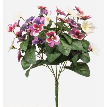 Artificial pansy NORHA on a stem, pink-purple-white, 30cm