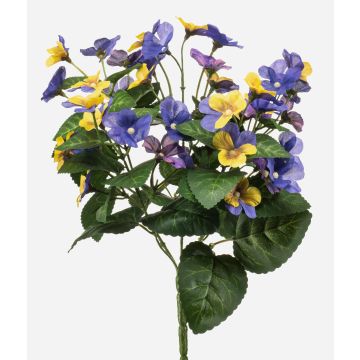 Artificial pansy NORHA on a stem, yellow-blue-purple, 30cm