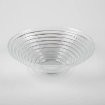 Glass decorative bowl SELMA, clear, 2.8"/7cm, Ø9"/23cm