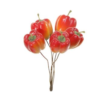 Fake vegetable Peppers TESSY, 6 pieces, orange, 4.7"/12cm