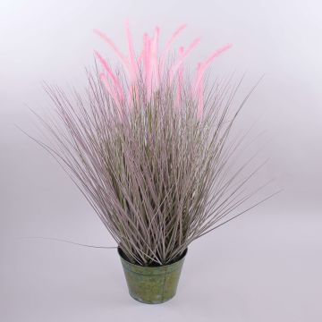 Artificial pennisetum OVIDIO, panicles, zinc pot, green-pink, 3ft/100cm Artificial pennisetum OVIDIO, panicles, zinc pot, green-pink, 3ft/100cm