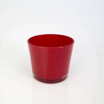 Plant pot made of glass ALENA, red, 4.9"/12,5cm, Ø5.7"/14,5cm
