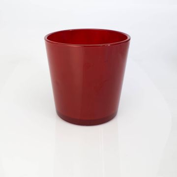 Plant pot made of glass ALENA, red, 7.5"/19cm, Ø7.3"/18,5cm