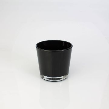 Plant pot made of glass ALENA, black, 4.1"/10,5cm, Ø4.5"/11,5cm