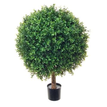 Artificial plant Boxwood tree TOM, natural trunk, 31"/80cm, Ø 24"/60cm