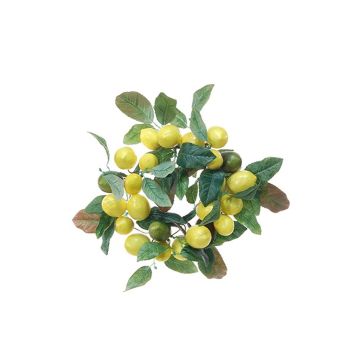Artificial wreath SILVANI made of lemons, yellow, Ø 10"/25cm Artificial wreath SILVANI made of lemons, yellow, Ø 10"/25cm