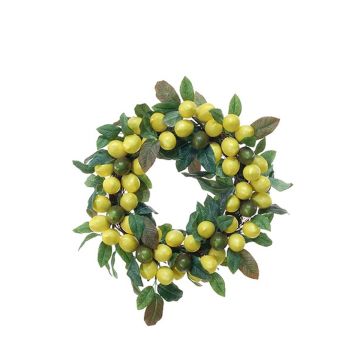 Artificial wreath SILVANI made of lemons, yellow, Ø 16"/40cm Artificial wreath SILVANI made of lemons, yellow, Ø 16"/40cm