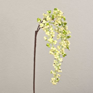 Artificial Elderberry Branch SWANTJE, fruits, cream-green, 16"/40cm