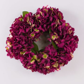 Artificial hydrangea wreath MEJA, pink, Ø14"/35cm